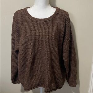 Like love Oversized Heather Brown Long Sleeve Sweater Large